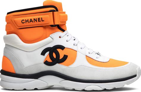 chanel sneakers femme 2020|Chanel orange high top sneakers.